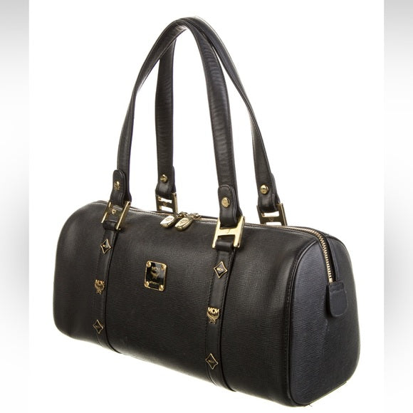 MCM Small Leather Boston Bag | AUTHENTICATED LUXURY RESALE